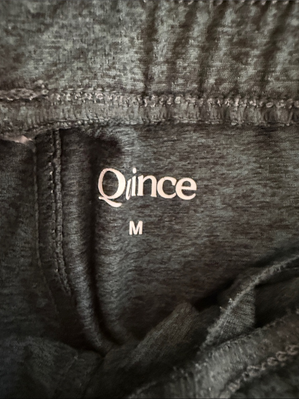 Quince, dark green mid rise, flowknit joggers size medium - Picture 4 of 6